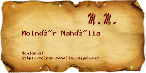Molnár Mahália névjegykártya